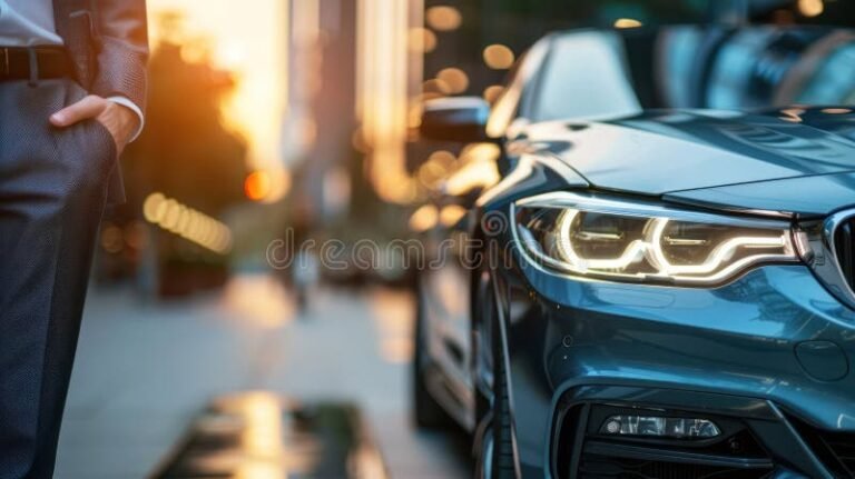 auto elegante con autista professionale