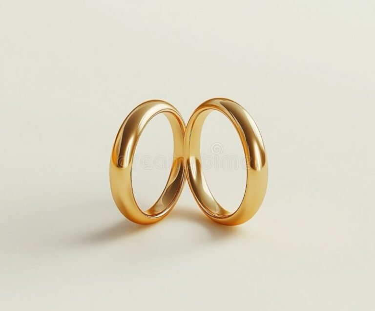 due anelli intrecciati su uno sfondo neutro