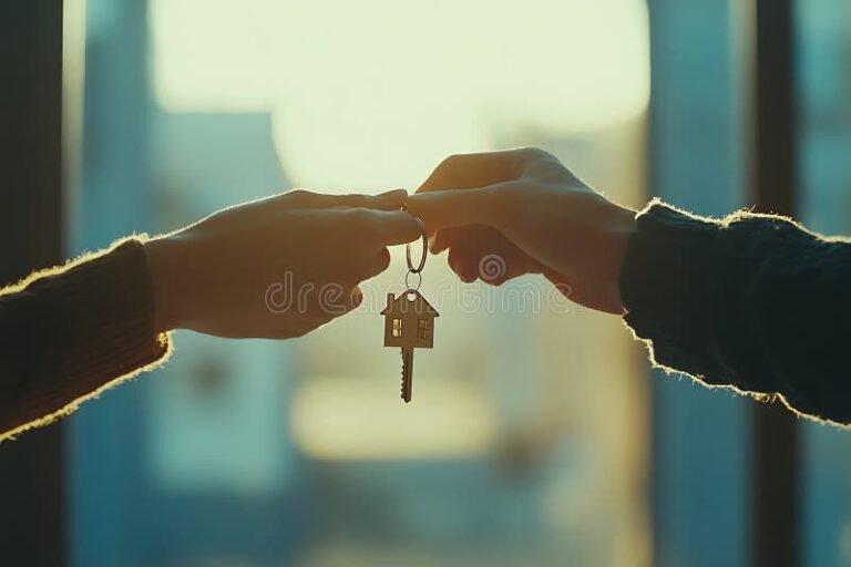 due mani che si scambiano una casa