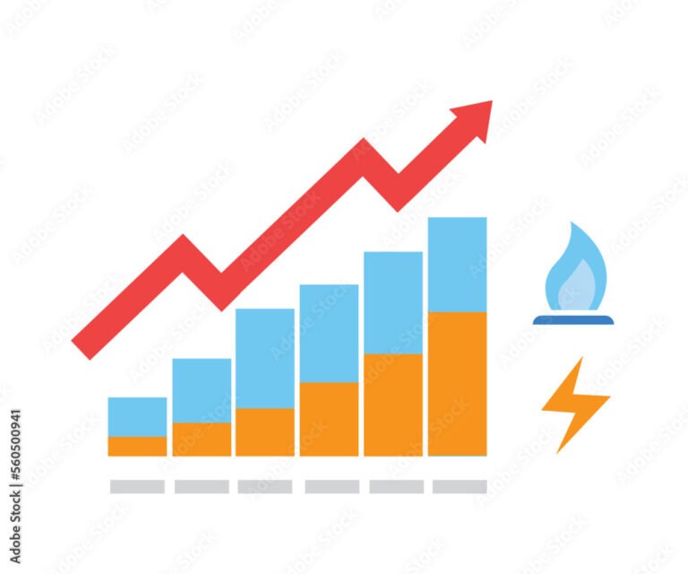 grafico di bollette energetiche in aumento
