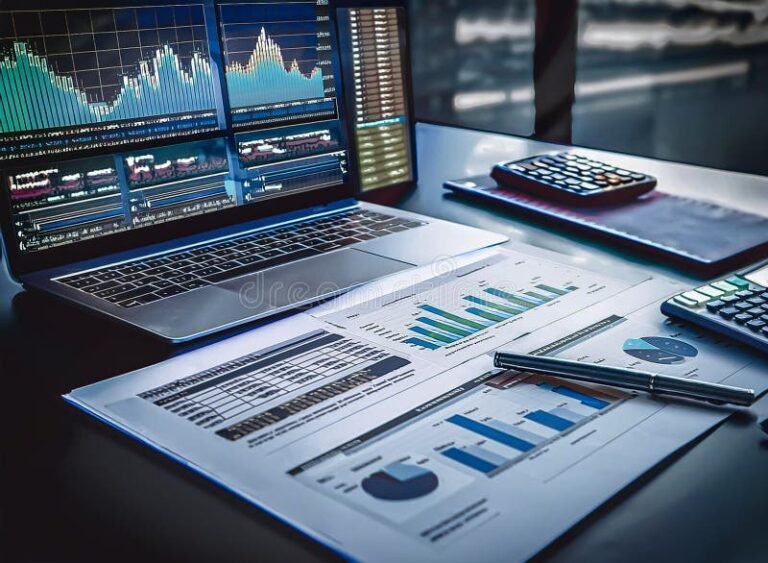 grafico di calcolo finanziario su un computer