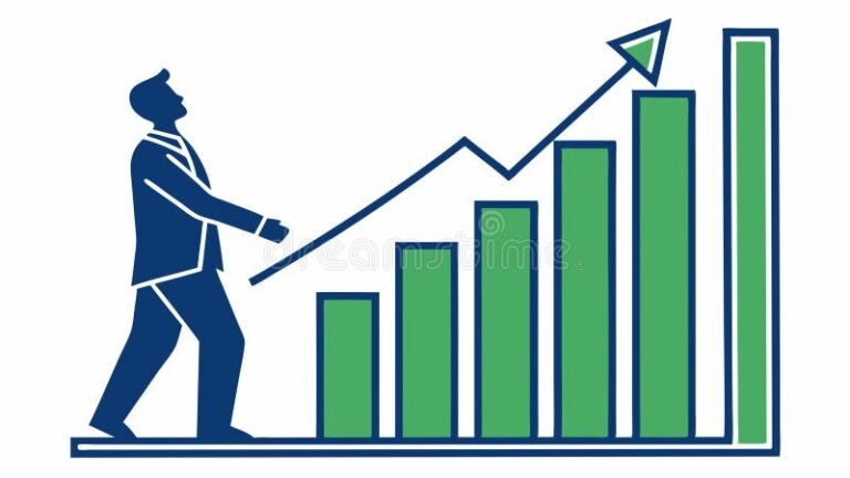 grafico di performance con frecce ascendenti