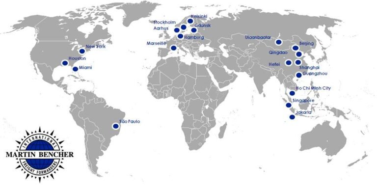 mappa del mondo con simboli aziendali