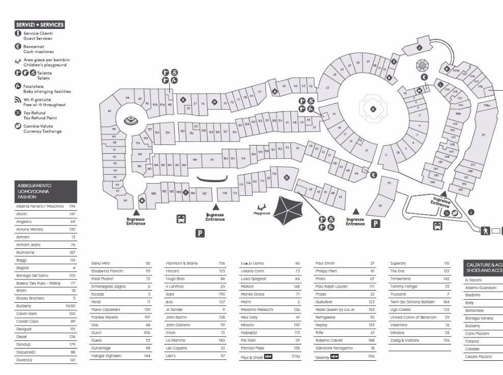 Qual è la mappa degli outlet a Noventa di Piave