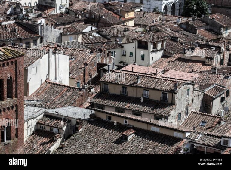 panorama di case tipiche a carrara
