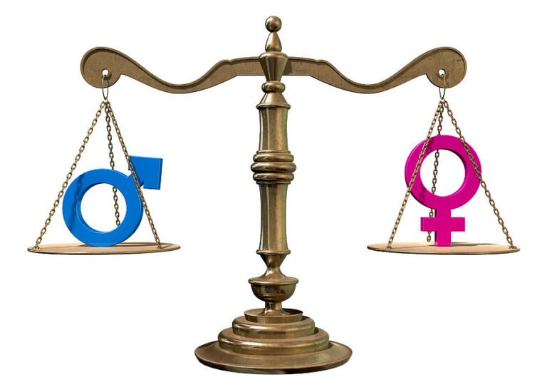 simbolo di uguaglianza di genere bilancia