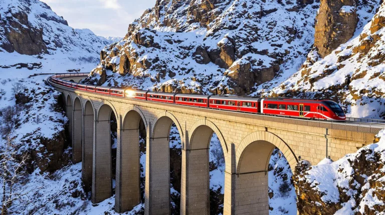 treno che attraversa paesaggi europei