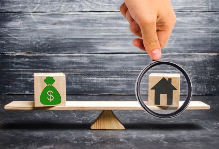 un appartamento con simboli di denaro