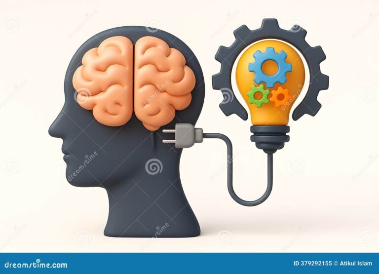 un cervello creativo con ingranaggi in movimento