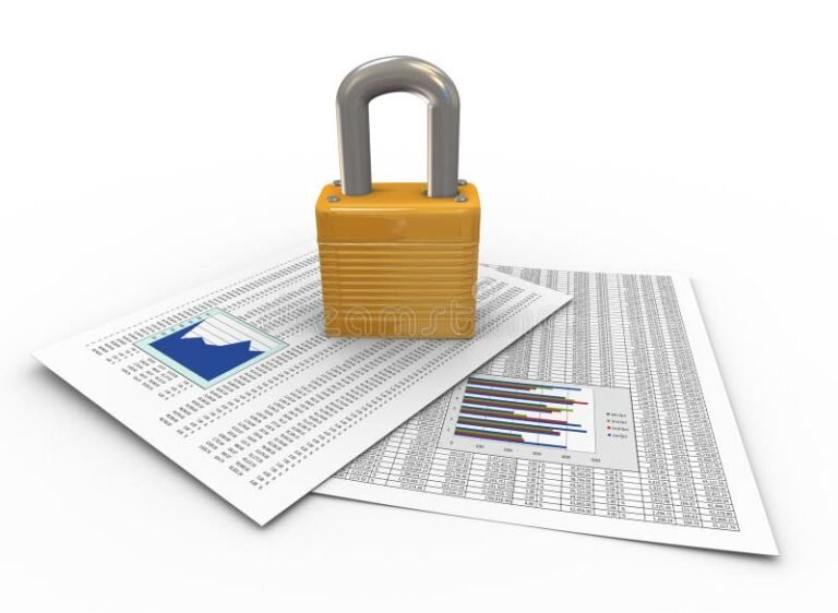un lucchetto su un documento finanziario