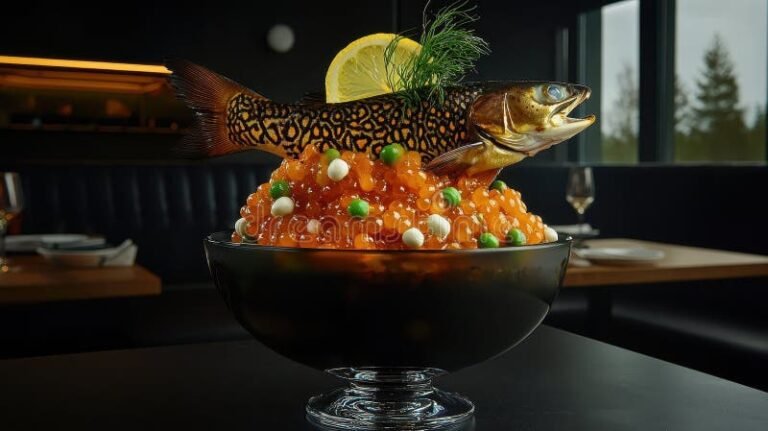 un piatto di pesce fresco e colorato