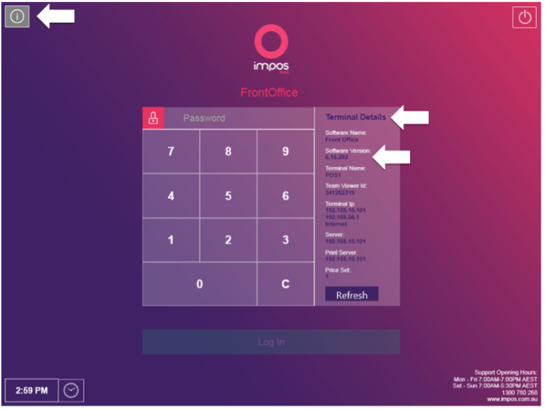 un pos con schermo inattivo o spento