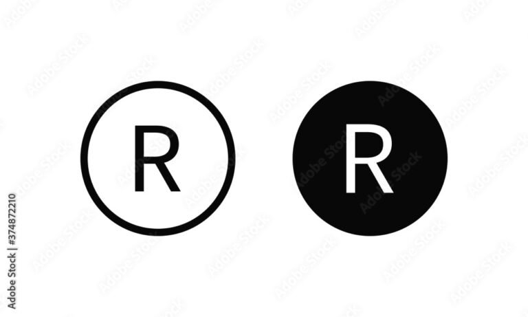 un simbolo r su sfondo bianco