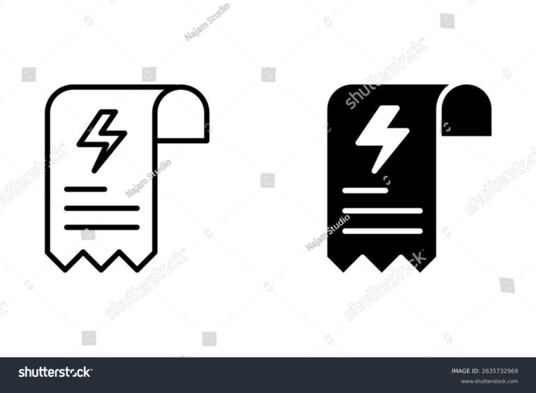 una bolletta elettrica con simboli di energia