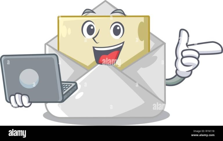 una busta chiusa con un computer accanto