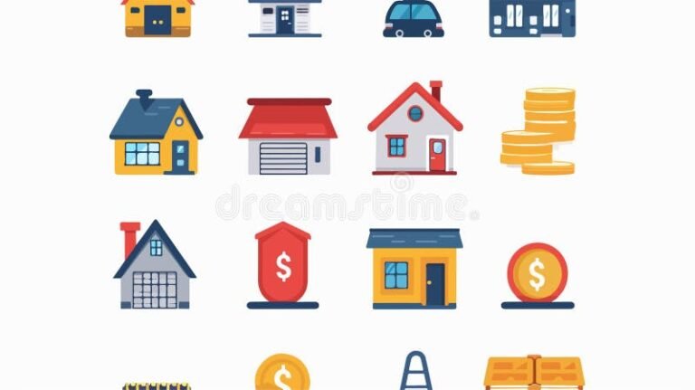 una casa con diversi simboli di proprieta