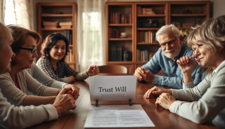 una famiglia riunita attorno a un testamento