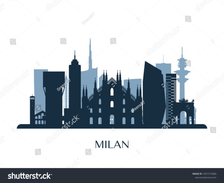 unillustrazione della silhouette di milano