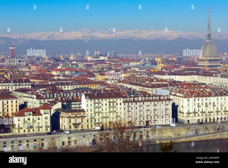 vista panoramica di torino con appartamenti
